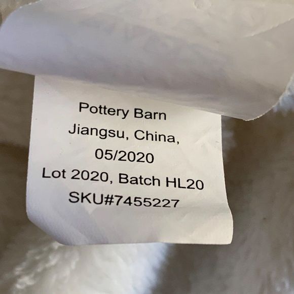 Pottery Barn Gray Ombre Faux Fur Robe Initials JK Custom White Plush M 2608 EUC - Picture 5 of 11